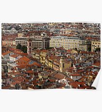 Red Roofs of Europe - Nice, France, French Riviera Poster
