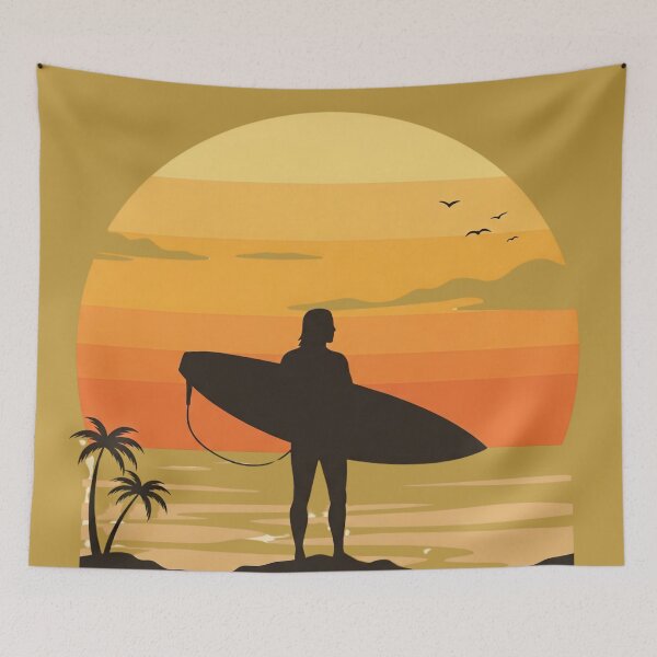 Item preview, Surfer Silhouette at Sunset - Beach Lifestyle Art designed and sold by ZENTIO.