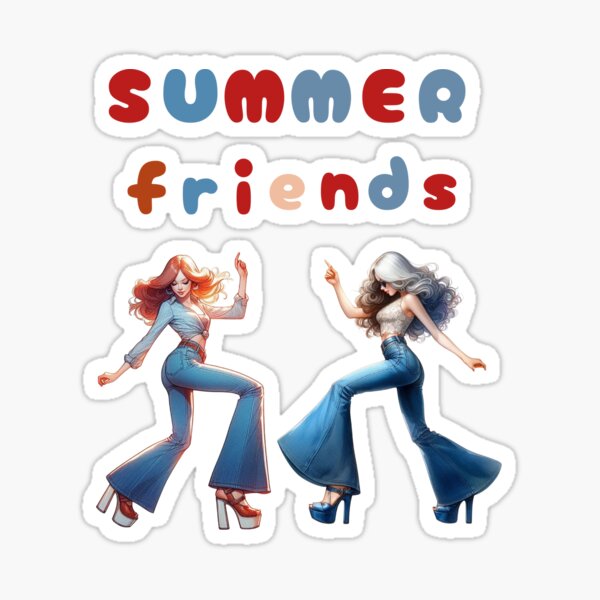 Vista previa del artículo con la obra «Vibras de verano, dos mujeres bailando», diseñado y vendido por Coolparrotgirl.