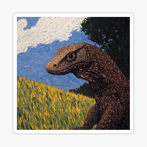 Item preview, Komodo dragon | Post-impressionist painting style designed and sold by ComicsFactory.