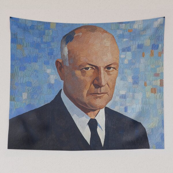 Item preview, Konrad Adenauer | Post-impressionist painting style designed and sold by ComicsFactory.