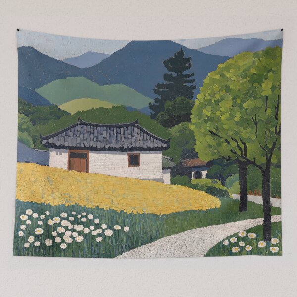 Item preview, Korea landscape | Post-impressionist painting style designed and sold by ComicsFactory.