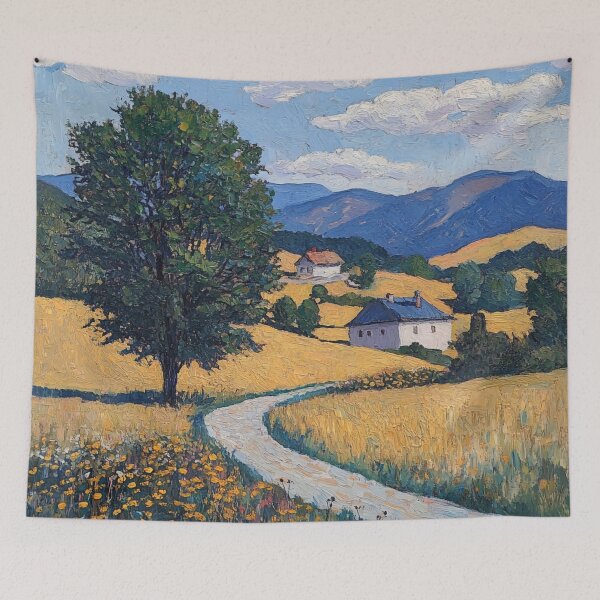 Item preview, Kosovo landscape | Post-impressionist painting style designed and sold by ComicsFactory.