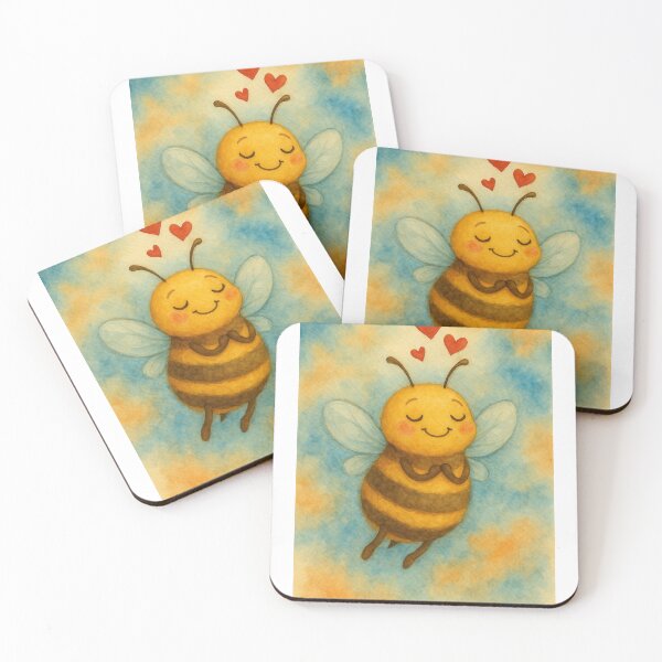 Item preview, Love Bee – Watercolor Cuteness in the Air designed and sold by GusiaTreasures.