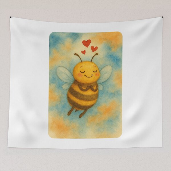 Item preview, Love Bee – Watercolor Cuteness in the Air designed and sold by GusiaTreasures.