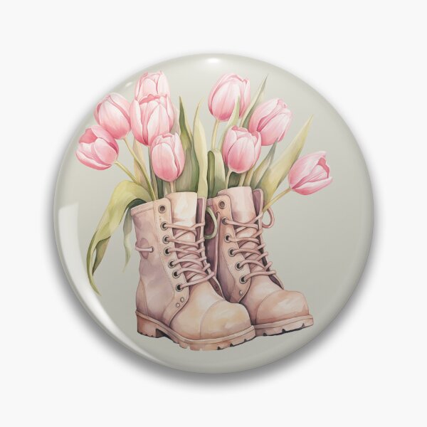 Item preview, Cute, Vintage boots, tulips,  flowers, pastell, romantic designed and sold by Coolparrotgirl.