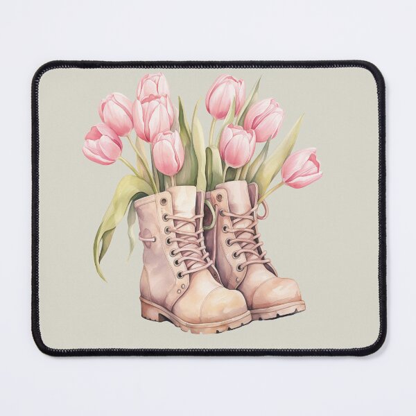 Item preview, Cute, Vintage boots, tulips, flowers, pastell, romantic designed and sold by Coolparrotgirl.