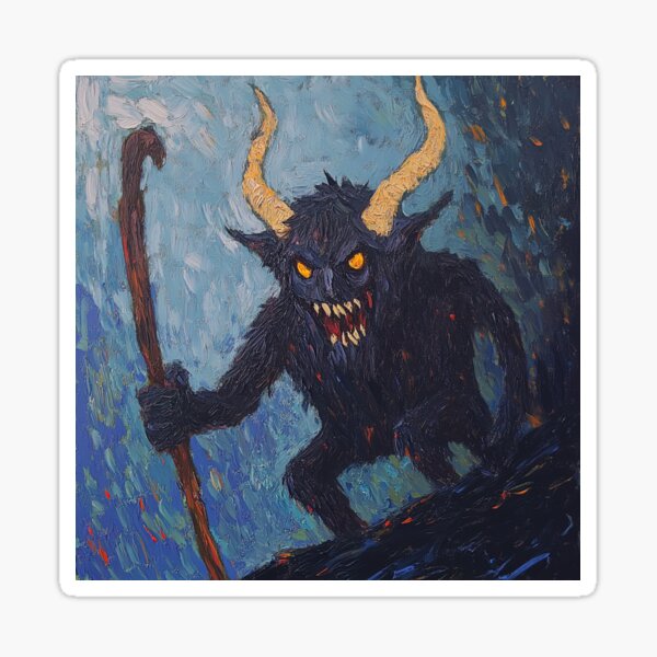 Item preview, Krampus | Post-impressionist painting style designed and sold by ComicsFactory.