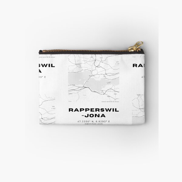 Artikelvorschau, Minimalistischer schwarz-weißer Stadtplan von Rapperswil-Jona, Schweiz entworfen und verkauft von RM-Journey.