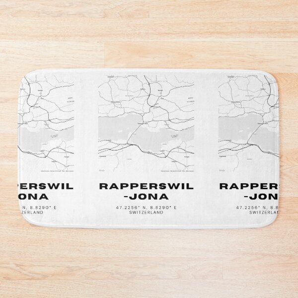 Artikelvorschau, Minimalistischer schwarz-weißer Stadtplan von Rapperswil-Jona, Schweiz entworfen und verkauft von RM-Journey.