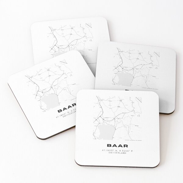Item preview, Minimalist Black & White Baar, Switzerland City Map designed and sold by RM-Journey.