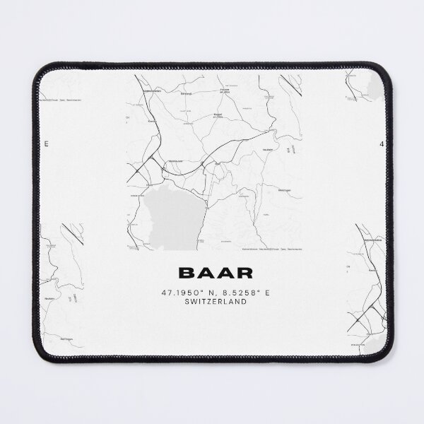 Item preview, Minimalist Black & White Baar, Switzerland City Map designed and sold by RM-Journey.