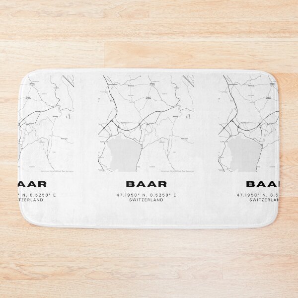Item preview, Minimalist Black & White Baar, Switzerland City Map designed and sold by RM-Journey.