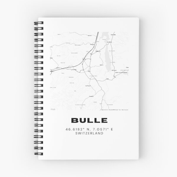 Item preview, Minimalist Black & White Bulle, Switzerland City Map designed and sold by RM-Journey.