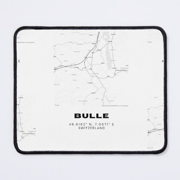 Item preview, Minimalist Black & White Bulle, Switzerland City Map designed and sold by RM-Journey.