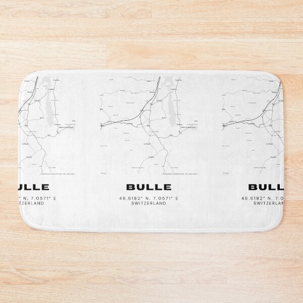 Item preview, Minimalist Black & White Bulle, Switzerland City Map designed and sold by RM-Journey.