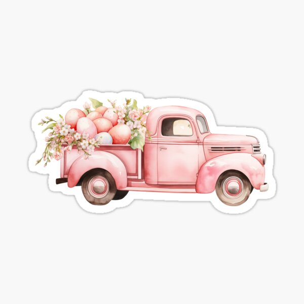 Item preview, Cute, Vintage car, tulips,  flowers, pastell, romantic designed and sold by Coolparrotgirl.