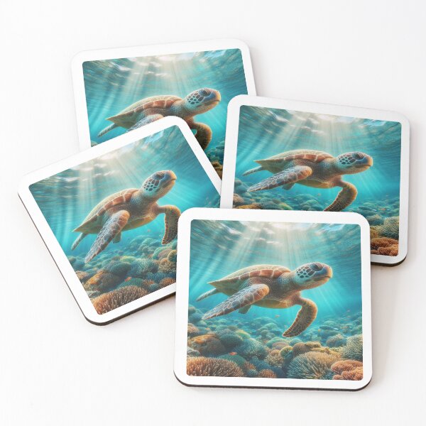 Item preview, Tropical Sea Turtle Swimming Underwater – Ocean-Inspired Design for Beach Lovers and Vacation Vibes designed and sold by knalpot-design.