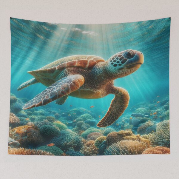Item preview, Tropical Sea Turtle Swimming Underwater – Ocean-Inspired Design for Beach Lovers and Vacation Vibes designed and sold by knalpot-design.