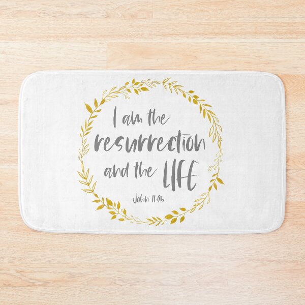 Item preview, Christian Bible Verse: I am the resurrection and the life + wreath designed and sold by Ofeefee.