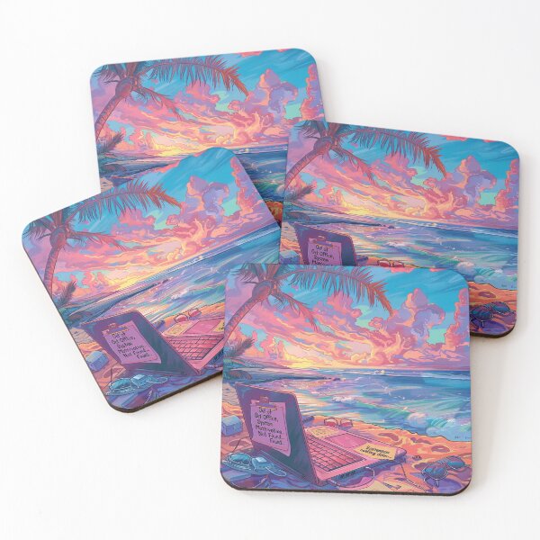 Item preview, Logged Out but Still Hot – Vaporwave Burnout Beach Vibes designed and sold by kurtulushstudio.