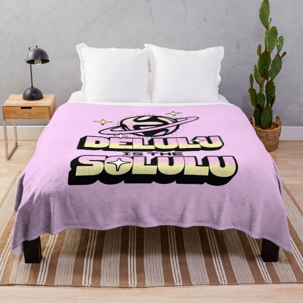 Item preview, Delulu Is the Solulu Groovy Planet Gen Z Aesthetic Funny TikTok Y2K Meme Quote designed and sold by darkskydelights.