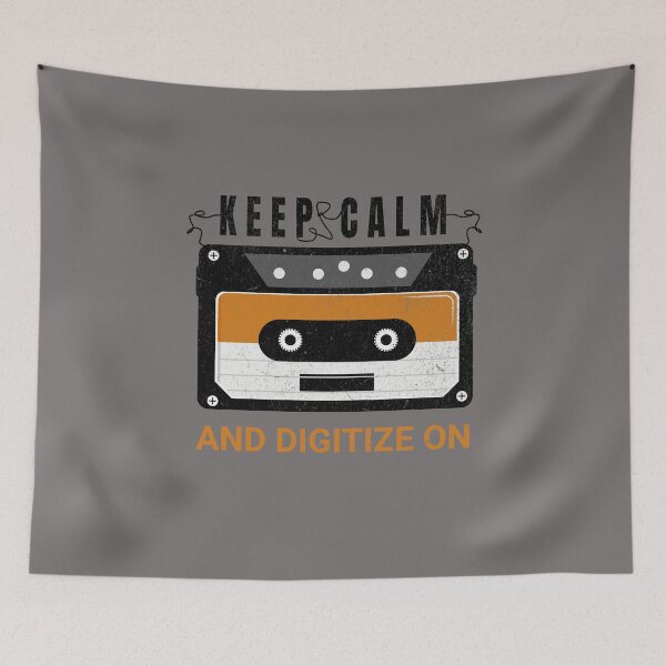 Item preview, Keep Calm and Digitize On Archivist Archives Librarian 80's Cassette Tape designed and sold by darkskydelights.