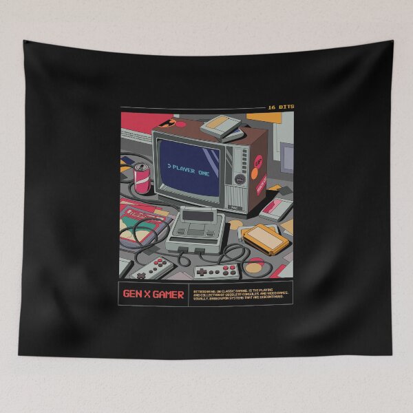 Item preview, GEN X GAMER Retro Gaming Consoles Video Games Fun 80's Design designed and sold by PowerfulPrinted.