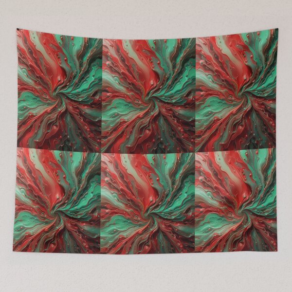 Item preview, Hi Red Green Movements Colors Abstract Paint Art designed and sold by ART ATTACK ZONE.
