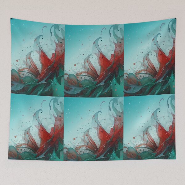 Item preview, Hello Red Green Energetic Colors Abstract Paint Art designed and sold by ART ATTACK ZONE.