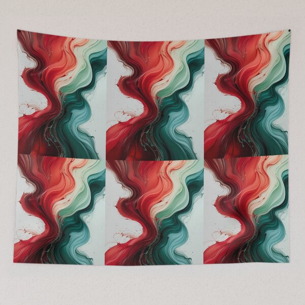 Item preview, Chill Red Green Movements Colors Abstract Paint Art designed and sold by ART ATTACK ZONE.