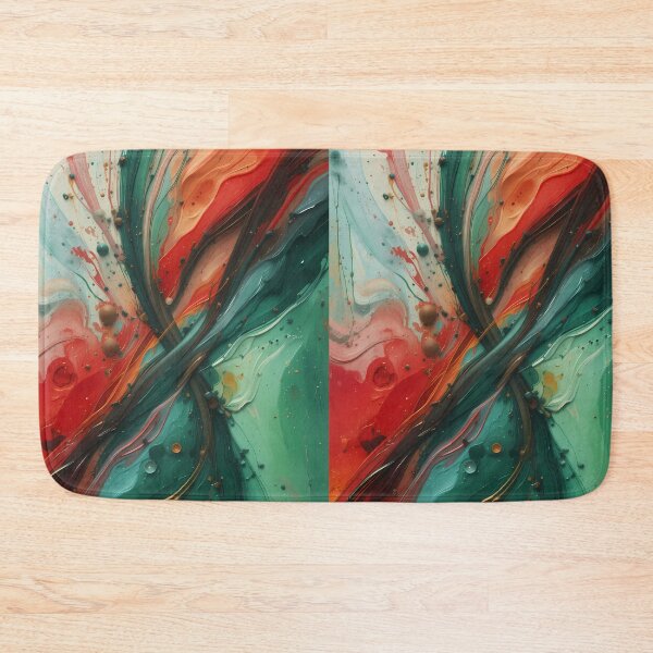 Item preview, Good Vibes Red Green Colors Abstract Paint Art designed and sold by ART ATTACK ZONE.