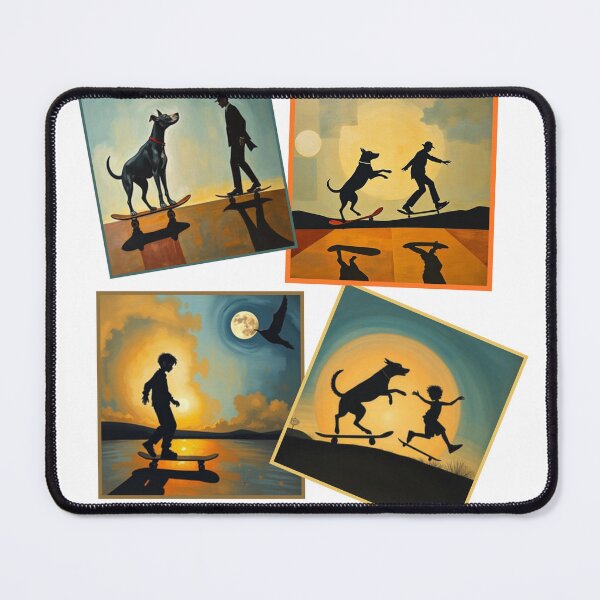 Item preview, "Skating Buddies - Dog and Human Skateboarding Friends 2025" designed and sold by TaniaJ2024.