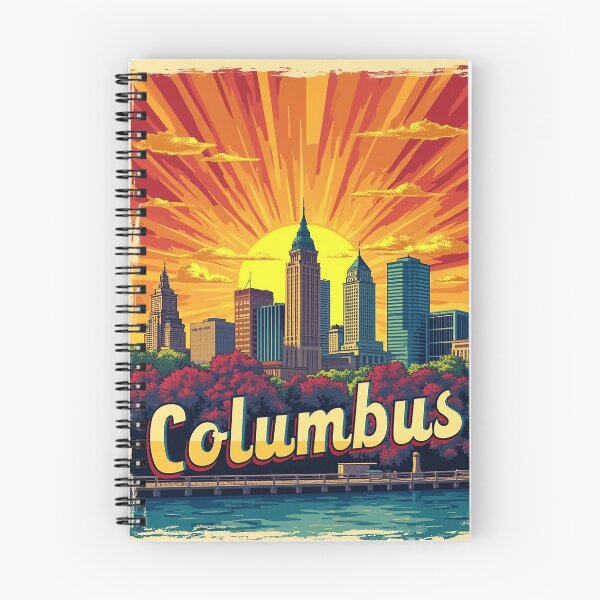 Item preview, Columbus Ohio Retro Pop Art | Vibrant Cityscape Poster | Colorful Skyline Wall Art | Vintage Urban Aesthetic | Bold Columbus Travel Print designed and sold by PaintedPixels01.