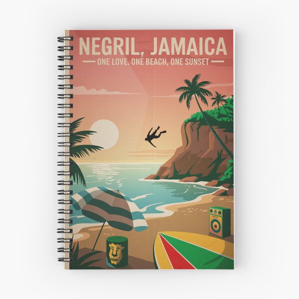 Item preview, Negril Jamaica Travel Poster – Retro Rasta Cliff Diving Print (1960s Style) designed and sold by EpochFusion.