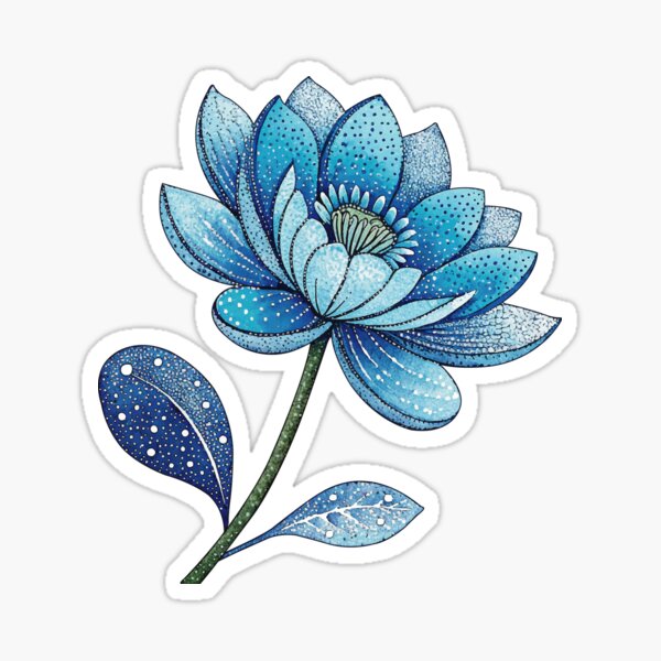 Vista previa del artículo con la obra «Flores azules: elegante diseño floral inspirado en la naturaleza», diseñado y vendido por PnrArtDesign.