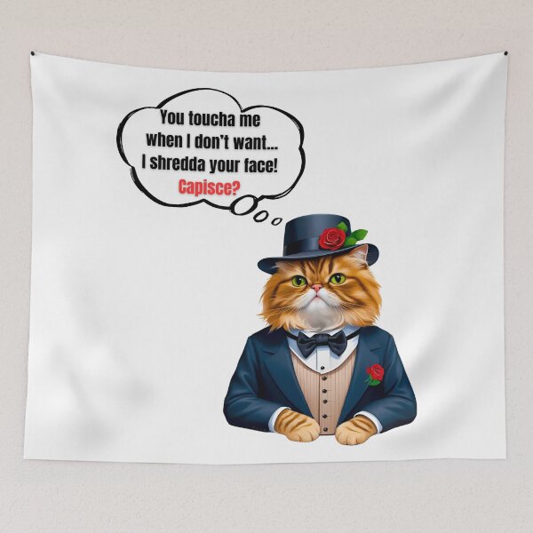 Item preview, Mafia Boss Persian Cat Funny Warning Design for Cat Lovers designed and sold by Fredster1966.