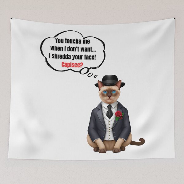 Item preview, Mafia Boss Siamese Cat Funny Warning Design for Cat Lovers designed and sold by Fredster1966.