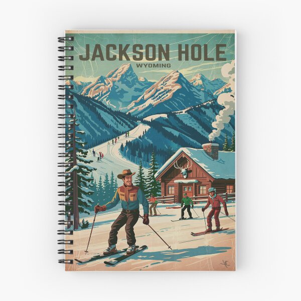 Item preview, Jackson Hole Wyoming Vintage Ski Poster - Cowboy Skier Retro Travel Print designed and sold by EpochFusion.