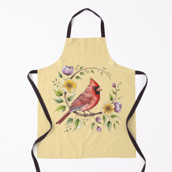 Item preview, Northern Cardinal Floral Wreath Illustration designed and sold by BirdsnStuff.