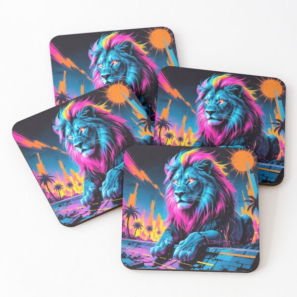 Item preview, Cyber Lion Beneath the Glitching Sun designed and sold by Blueangelgal.
