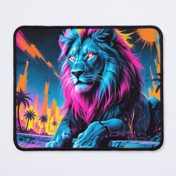 Item preview, Cyber Lion Beneath the Glitching Sun designed and sold by Blueangelgal.