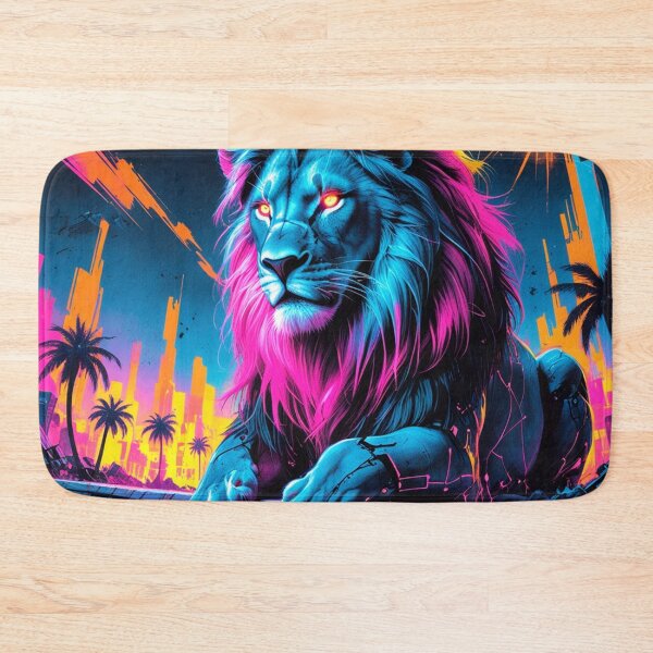 Item preview, Cyber Lion Beneath the Glitching Sun designed and sold by Blueangelgal.