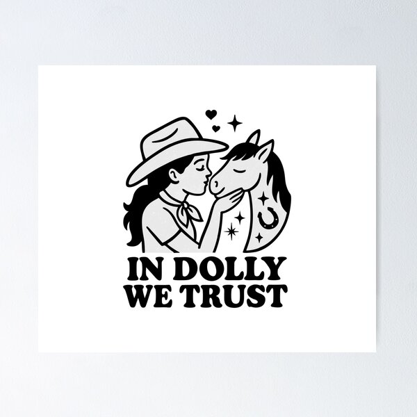 Artikelvorschau, Retro Cowgirl Hat Design – In Music We Trust entworfen und verkauft von Timegraf.