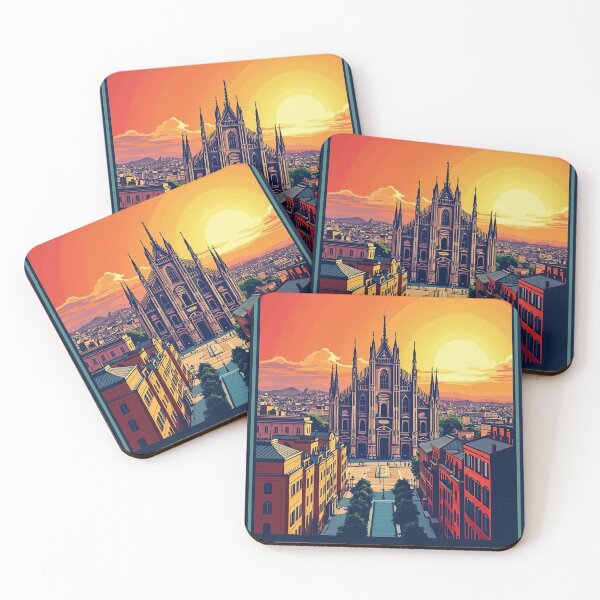 Item preview, Milan Retro Pop Art | Vintage Cityscape Design | Milan Skyline Illustration | Pop Culture Inspired Art | Retro Travel Poster designed and sold by PaintedPixels01.
