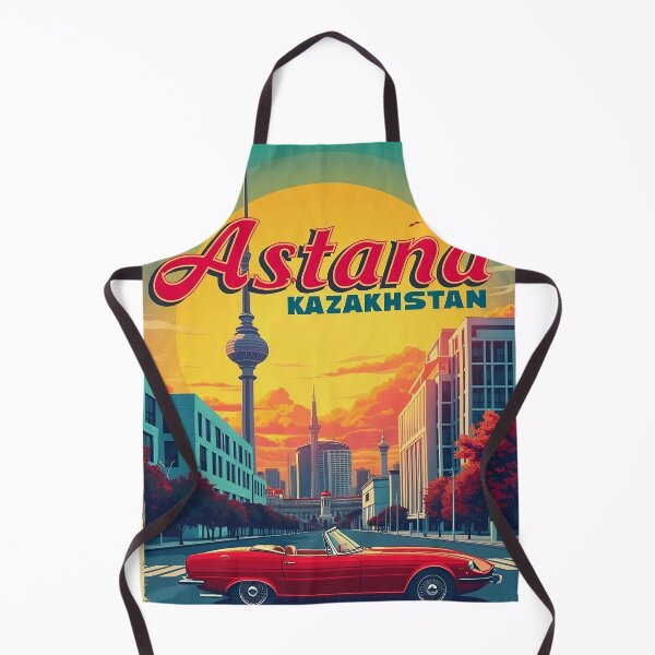 Item preview, Astana Kazakhstan Retro Pop Art | Futuristic Skyline Art | Colorful Cityscape Wall Decor | Bold Urban Travel Poster designed and sold by PaintedPixels01.