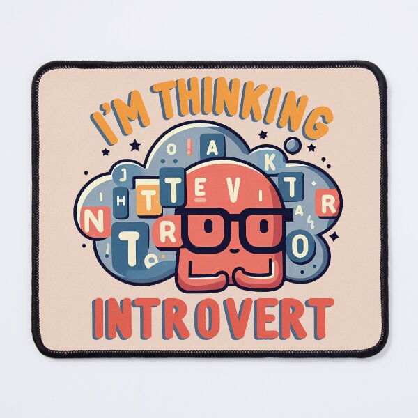 Item preview, I'm Thinking Introvert, typography designed and sold by maxmaj.