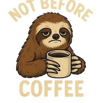 Artwork thumbnail, Sloth Coffee Meme by Hoops and Movie Sticks