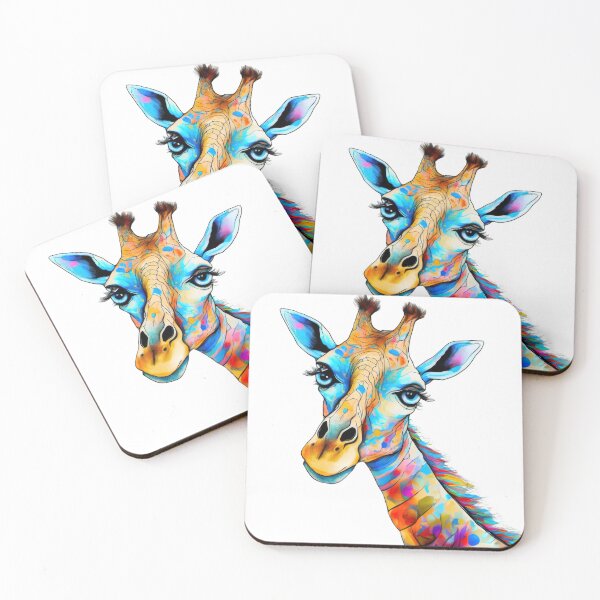 Item preview, Colorful, Abstract Giraffe Showing Her Artistic Side designed and sold by Visions of the Magpie.