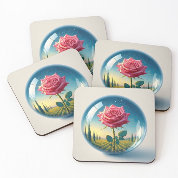 Item preview, A Realistic Van Gogh Art - A pink Rose in a Bubble in Calming setting designed and sold by erkabees.